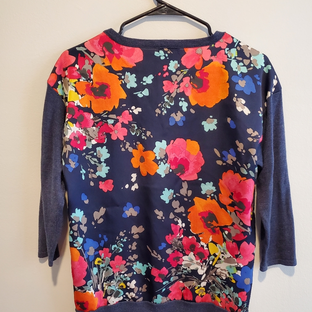 Mixed Media Floral Cardigan